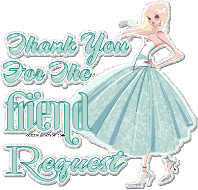 Soft fairy graphic that says Thank You for the Friend Request.