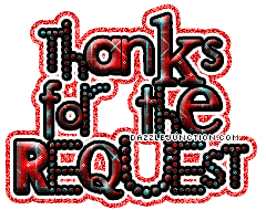 Bold red and black graphic that says Thanks for the Request.