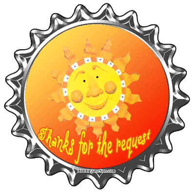 Orange sun graphic that says Thank You for the Request.