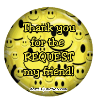 Round yellow graphic that says Thank You for the Request.