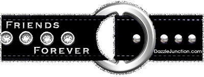 Animated black glitter belt with a Friends Forever saying.