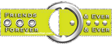 Animated glitter belt with a Friends Forever and Ever saying.