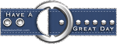 Animated blue glitter belt with a Have a Great Day saying.
