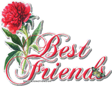 Glitter Rose and Butterfly that says Best Friends