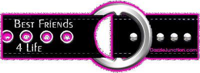 Animated pink and black glitter belt with a Best Friends 4 Life saying.