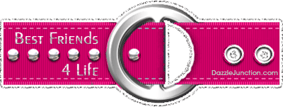Animated pink and black glitter belt with a Best Friends 4 Life saying.