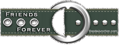 Animated gray glitter belt with a Friends Forever saying.