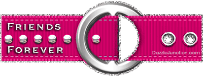 Animated pink glitter belt with a Friends Forever saying.