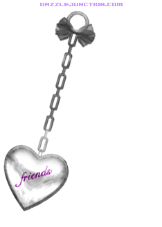 Animated Swinging Silver Charm that says Friends