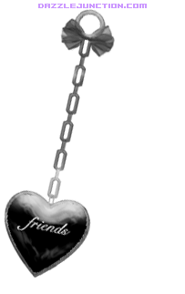 Animated Swinging Black Charm that says Friends