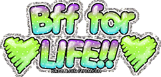 Green and purple text graphic that says BFF for Life.