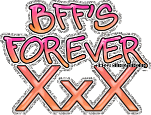 Orange and red text graphic that says BFF Forever.