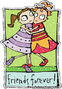 Cute girls friendship graphic that says Friends Forever.
