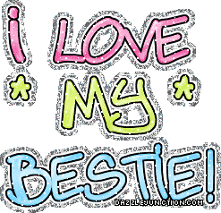 Pastel graphic that says I Love My Bestie.