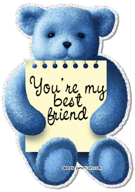 Cute blue teddy bear graphic that says you're my best buddy.