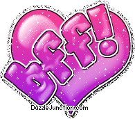 Pink heart graphic that says BFF.
