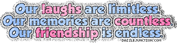Small blue friendship quote graphic about friends turning moments into memories.