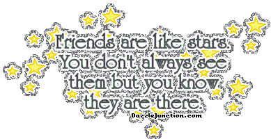 Yellow star friendship quote graphic about friends.