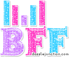 Large blue and pink text graphic that says Best BFF.