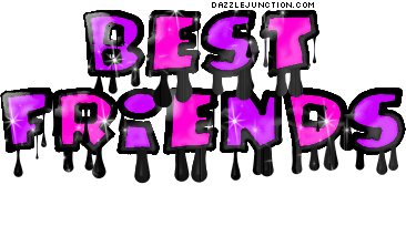Pink and black glitter text graphic that says Best Friends.