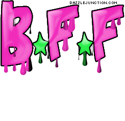 Pink block letter graphic that says BFF.