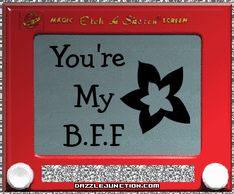 Red framed graphic that says You're My BFF.