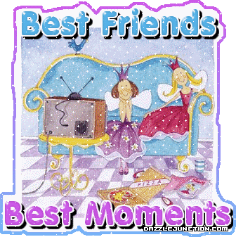 Pastel framed graphic with a Best Friends and Best Moments message.