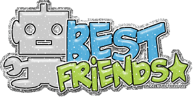 Cute robot graphic that says Best Friends.