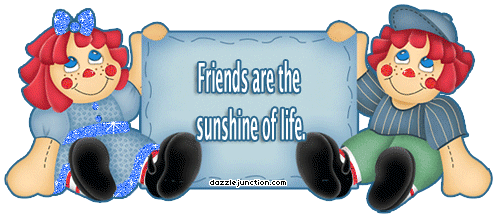 Raggy Ann and Andy graphic with a friends forever message.