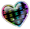 Black Multi Heart