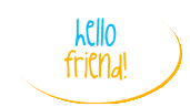 Simple oval greeting image that says Hello Friend