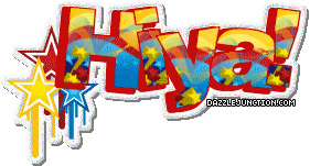Bright colorful greeting image that says HiYa
