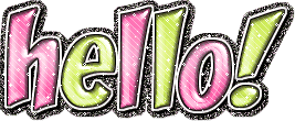 Colorful outlined greeting image that says Hello