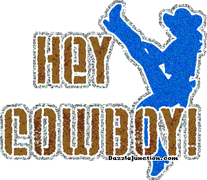 Western-style greeting image that says Hey Cowboy