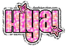 Pink glitter greeting image that says Hiya
