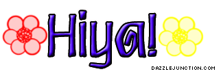 Cheerful flower greeting image that says Hiya