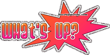 Comic-style greeting image that says What's Up