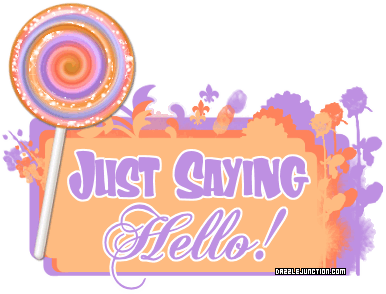 Pastel lollipop greeting image that says Just Saying Hello