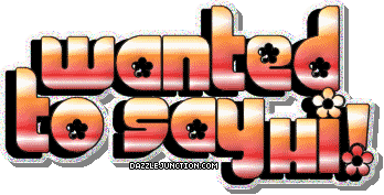Orange glitter greeting image that says Wanted To Say Hi
